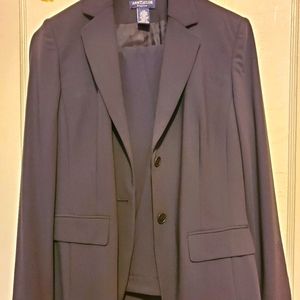 Ann Taylor navy blue suit jacket and trousers